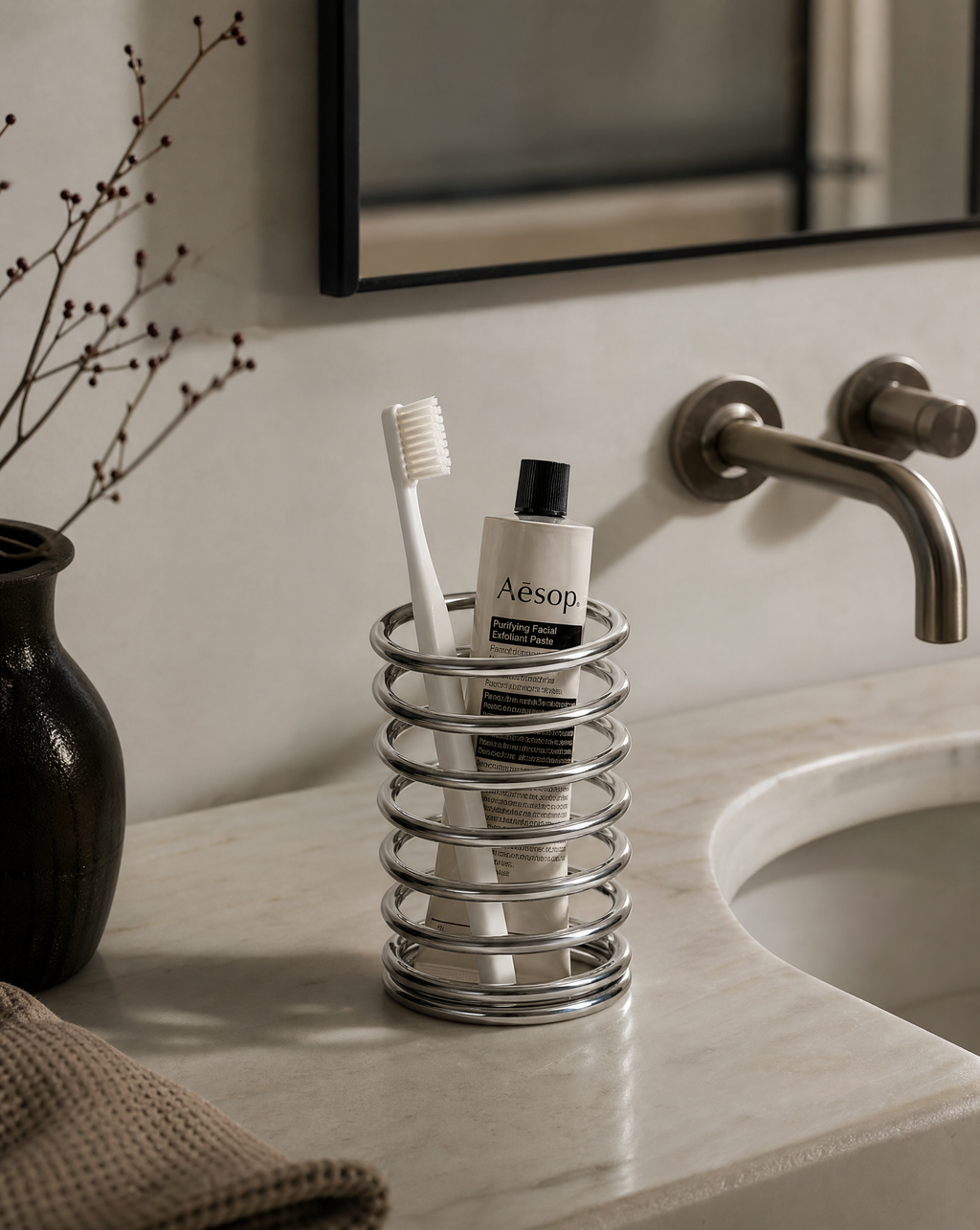 Steel Toothbrush Holder