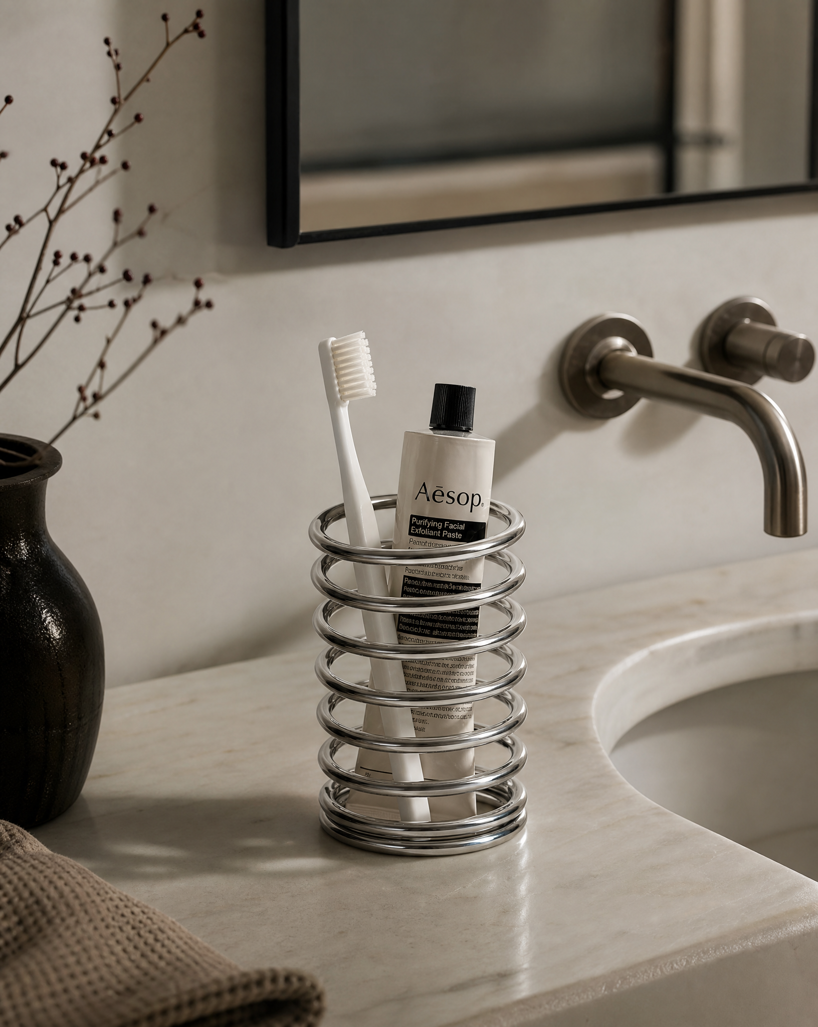 Steel Toothbrush Holder
